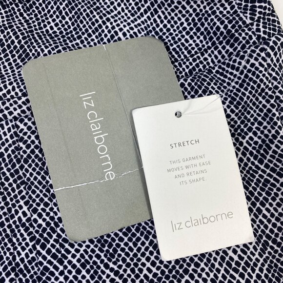 Women's Liz Claiborne Polka Dot Skirt Size L Black White Prop Waist - Picture 3 of 4